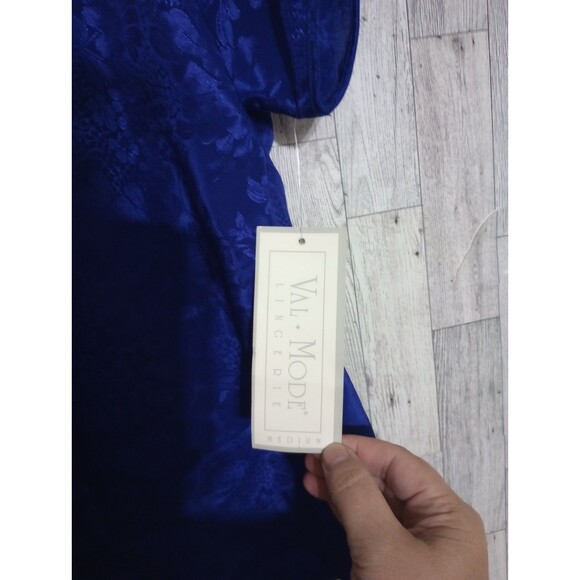 Vintage Val Mode Satin Lingerie Set Top Shorts Floral Purple 90's Y2K NWT Medium - Picture 6 of 10